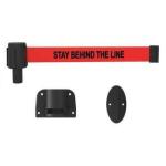Banner Stakes Plus Wall Mount System With Red - "Stay Behind The Line" Banner