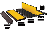 Checkers YJ5-125-AMS-Y/Y Yellow Jacket 5 Channel AMS Assembled (Center Section & 2 Ramps) - Yellow/Yellow