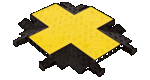 Checkers YJ5X-125-Y/B 5-Channel Heavy Duty Yellow Jacket 4-Way Cross Yellow/Black