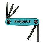 Bondhus 12540, Set 5 Utility Fold-up Tool no. 1 Phillips; 3/16 Slotted; 4mm, 5mm, and 6mm Hex