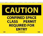 CAUTION CONFINED SPACE PERMIT REQUIRED SIGN