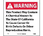 WARNING THIS PRODUCT MAY CONTAIN CALIFORNIA  PROPOSITION 74