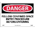 DANGER CONFINED SPACE SIGN
