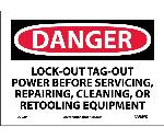 DANGER LOCK-OUT TAG-OUT POWER BEFORE USE SIGN