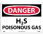DANGER H2S POISONOUS GAS SIGN