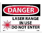 DANGER LASER RANGE IN USE DO NOT ENTER SIGN