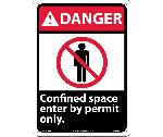 DANGER CONFINED SPACE ENTER BY PERMIT ONLY SIGN