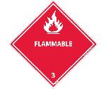 FLAMMABLE 3 DOT PLACARD LABEL