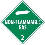 NON-FLAMMABLE GAS 2 DOT PLACARD SIGN