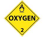 OXYGEN 2 DOT PLACARD SIGN