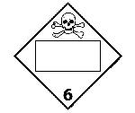 6 POISONOUS AND INFECTIOUS SUBSTANCES BLANK DOT PLACARD SIGN
