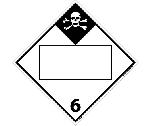 6 POISONOUS AND INFECTIOUS SUBSTANCES BLANK DOT PLACARD SIGN