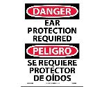 DANGER EAR PROTECTION REQUIRED SIGN - BILINGUAL