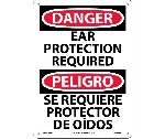 DANGER EAR PROTECTION REQUIRED SIGN - BILINGUAL