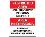 RESTRICTED AREA KEEP OUT SIGN - BILINGUAL