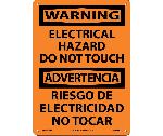 WARNING ELECTRICAL HAZARD DO NOT TOUCH SIGN - BILINGUAL