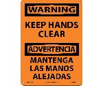WARNING KEEP HANDS CLEAR SIGN - BILINGUAL
