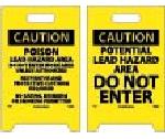 CAUTION POTENTIAL LEAD HAZARD DOUBLE-SIDED FLOOR SIGN