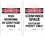 DANGER MEN WORKING IN CONFINED SPACE DOUBLE-SIDED FLOOR SIGN