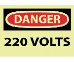 DANGER 220 VOLTS LABEL