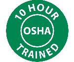 10 HOUR OSHA TRAINED HARD HAT EMBLEM