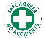 SAFE WORKER NO ACCIDENTS HARD HAT EMBLEM