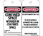 DANGER CONFINED SPACE WORKER IN CONFINED SPACE TAG