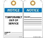 NOTICE TEMPORARILY OUT OF SERVICE TAG
