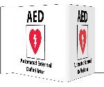3-VIEW AED AUTOMATED EXTERNAL DEFIBRILLATOR SIGN