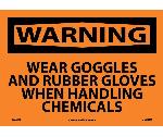 WARNING WEAR PPE WHEN HANDLING CHEMICALS SIGN