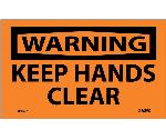 WARNING KEEP HANDS CLEAR LABEL