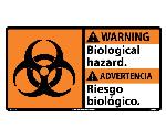WARNING BIOLOGICAL HAZARD SIGN - BILINGUAL