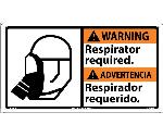 WARNING RESPIRATOR REQUIRED SIGN - BILINGUAL
