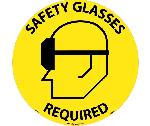 SAFETY GLASSES REQUIRED WALK ON FLOOR SIGN
