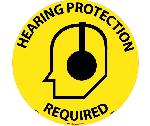 HEARING PROTECTION REQUIRED WALK ON FLOOR SIGN