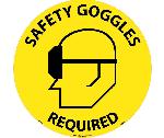 SAFETY GOGGLES REQUIRED WALK ON FLOOR SIGN