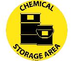 CHEMICAL STORAGE AREA WALK ON FLOOR SIGN