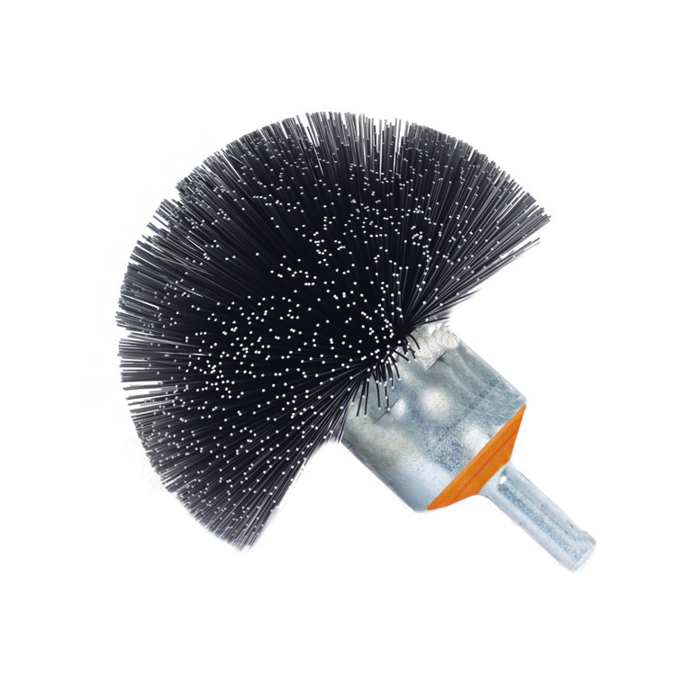 1-1/2 x 1/4 Mounted crimped brush with spherical shape