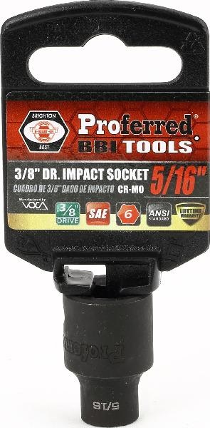 Proferred 3/8 Drive Metric 6 Point Impact Socket 17mm
