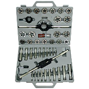 Qual Tech 45 Pc. Metric Tap & Die Set, Carbon Steel, 6mm to 24mm NC & NF