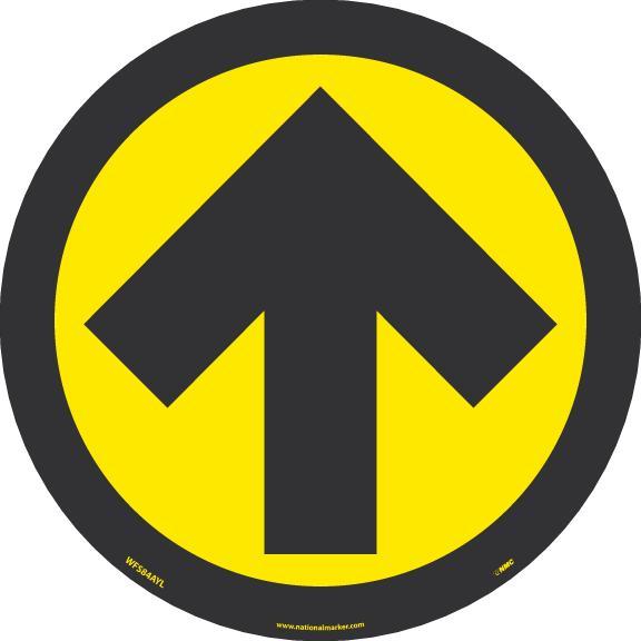 ARROW FLOOR SIGN, BLACK/YELLOW