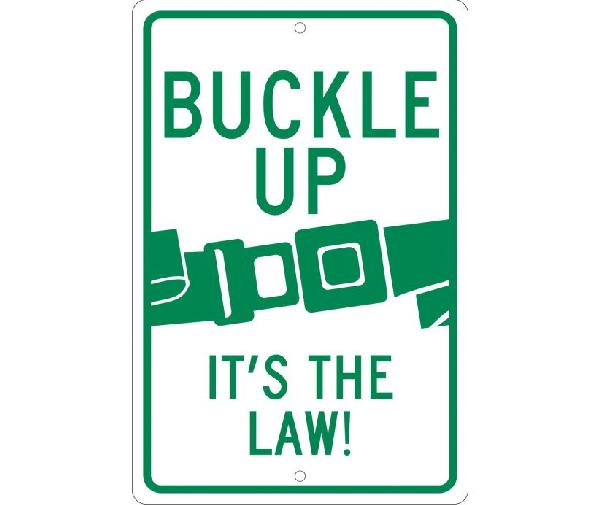 Buckle Up It's The Law Sign for Roadway NHE-9539