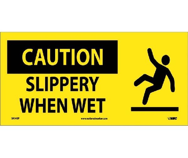 CAUTION SLIPPERY WHEN WET SIGN - Mutual Screw & Supply
