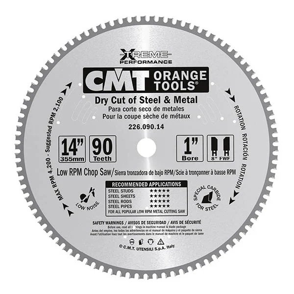 CMT 10 x 60T x 5/8 Industrial Dry Cutter Tungsten Carbide Tipped Circular Saw Blade