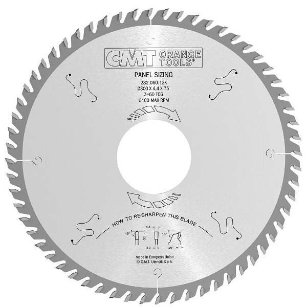 CMT 400mm x 72T x 75mm Industrial Panel Sizing Tungsten Carbide Tipped Circular Saw Blade