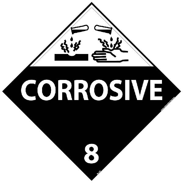 Corrosive 8 Dot Placard Sign Mutual Screw And Supply