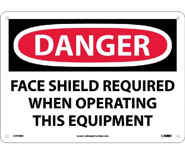 DANGER FACE SHIELD REQUIRED SIGN - Mutual Screw & Supply