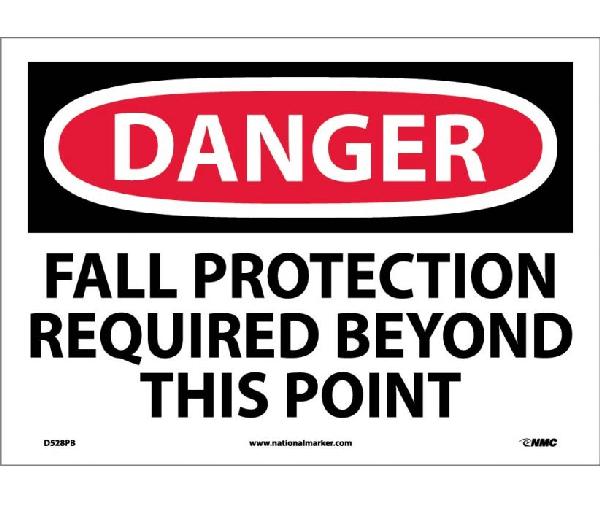 DANGER FALL PROTECTION REQUIRED BEYOND THIS POINT SIGN - Mutual Screw ...