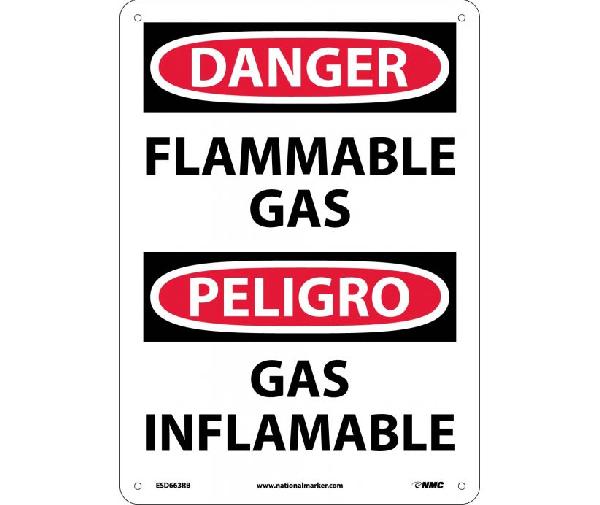 DANGER FLAMMABLE GAS SIGN - BILINGUAL - Mutual Screw & Supply