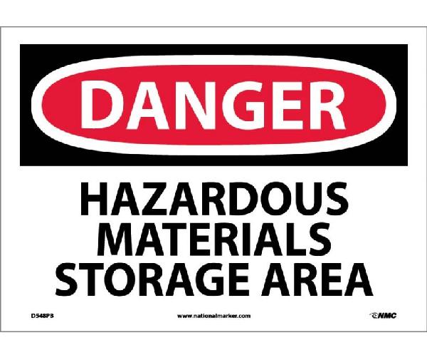 DANGER HAZARDOUS MATERIALS STORAGE AREA SIGN - Mutual Screw & Supply